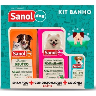 Kit Sanol Dog de Shampoo, Colônia e Condicionador / PROMOÇÃO E ENVIO IMEDIATO