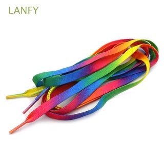 Lanfy 5 Pares Cadarço Esportivo Moderno Unissex Tricotado Com Laço-Íris 110cm / Multicolorido