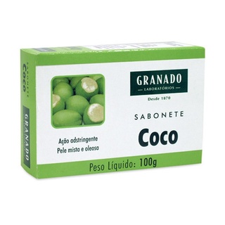Sabonete de coco 100g Granado limpa controla oleosidade cabelo rosto facial