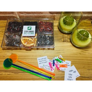 KIT GIN (18,1x13cm) + BRINDE exclusivo - Flores e Frutas - 6 especiarias para Gin - Especiarias do Conde - Anis Estrelado + Blueberry + Cranberry + Gojyberry + Hibisco + Laranja