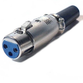 Conector Plug Canon Femea XLR Corpo Metal p/ Cabo Profissional