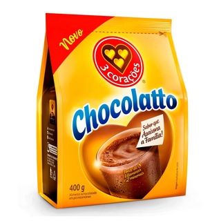 Achocolatado em Pó 3 Corações Chocolatto Pacote 400g