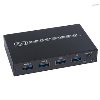 HOT AIMOS AM-KVM 201CL 2-in-1 HDMI/USB KVM Switch Support HD 2K*4K 2 Hosts Share 1 Monitor/Keyboard& Mouse Set (1)