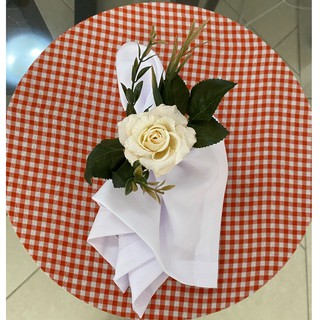 Porta guardanapo de rosa cor de rosa, off white, azul, coral, vermelha ou creme - Anel/argola para guardanapos de flor floral para mesa posta (7)