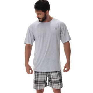 Pijama Adulto Masculino Conjunto De Calor Verao Camiseta Manga Curta E Bermuda
