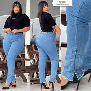 Calça Jeans Plus Size Feminina Com muita lyacra Cintura Alta Levanta Bumbum (1)
