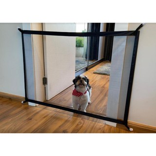 Tela Proteção Portão Para Dog Cachorros Crianças Bebês Portátil 110 cm x 90 cm - Preto (1)