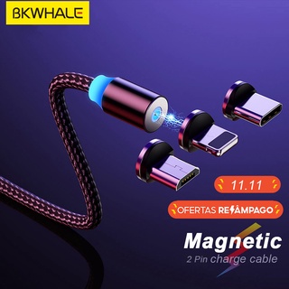 BKWHALE carregador Magnético Micro USB / Tipo C / ios Cabo de Dados para Android