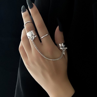 Conjunto de anéis de chave de prata da moda para presentes de joias femininas