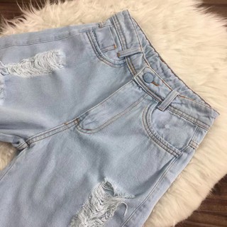 Calça Jeans Rasgada Feminina Pantalona Sem Lycra Wide Leg Calça Cintura Alta (4)