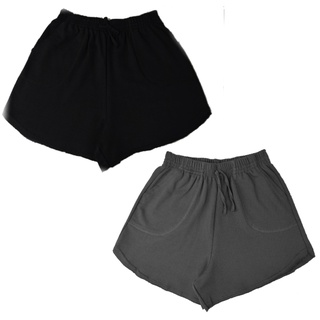 Kit 2 Shorts Moletom Feminino Plus Size Adulto G1 AO G3 Liso Tamanho Grande