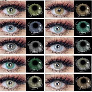 2pcs/pair Lentes de Contato Colorida Aparência Natural Uso Anual Para Maquiagem Dos Olhos lentes de contato verdes (1)