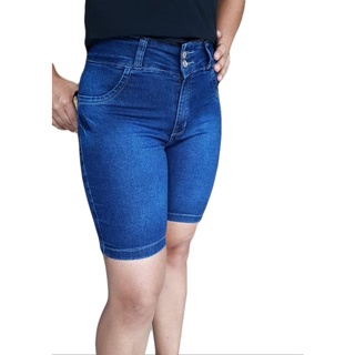 Bermuda feminina jeans com elastano plus size do 40 ao 50