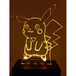 Luminária De Acrílico - Pokemon Pikachu - Amarelo