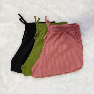 Shorts feminino canelado Cintura alta verão 2021 várias cores (9)