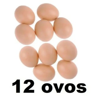 Kit 12 Ovos Falsos Brincadeira Plástico Para Indez Galinha (1)