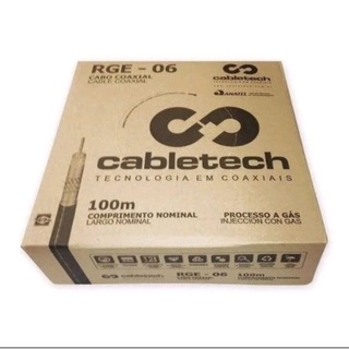 04 Caixas de Cabo Coaxial Rg6 100m Cabletech 60%