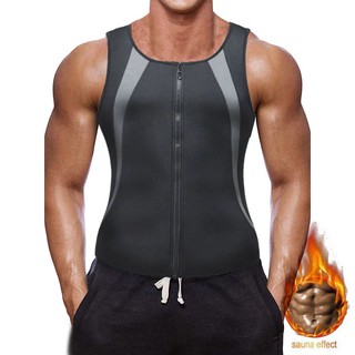 Camiseta Colete Treinador de Corpo masculina Neoprene de compressão Emagrecimento Sauna Cintura Postura Efeito Sauna (Queima Gordura)