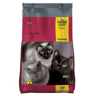 Alimento Para Gatos Ração Three Cats Orig Castrados Carne 1kg