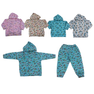 Conjunto Infantil Soft Blusa com capuz e calça estampados - inverno - tamanhos 1 2 3 - menino e menina - flaphy (1)