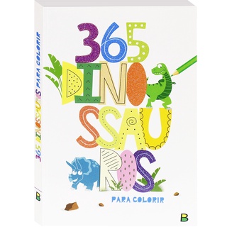 Livro Divirta-se com 365 Desenhos para Colorir - Dinossauros - Brasileitura