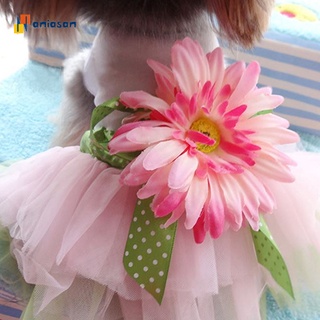 Vestido Tutu De Gaze Com Margarida / Flor Para Animal De Estimação / Cachorro / Gato