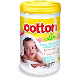 Lenço Umidecidos Baby Care 70UN Pote Cotton Unissex