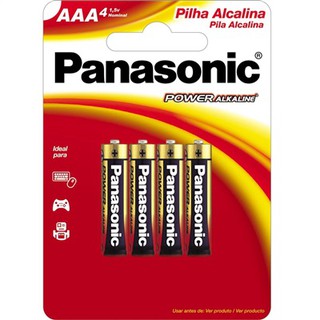 4 Pilhas Alcalinas Panasonic Power Alkaline AAA - Pilha AAA Pilha 3A Pilha Palito Pilha Panasonic Alcalina