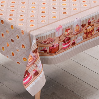 Toalha de Mesa Cozinha Térmica Plástico Estampado para 6 cadeiras - 2,10m x 1,40m - Várias Estampas (3)