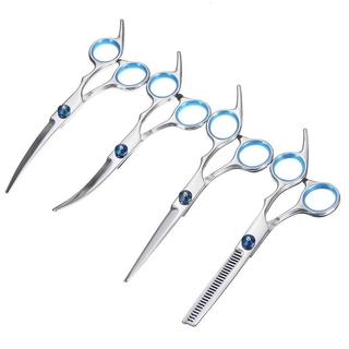 5 pieces/set of pet grooming scissors for dogs curved pet grooming scissors for cat haircutting scissors