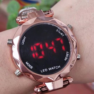 LED Relógio feminino relógio de quartzo estilo LED redondo luminoso casual luxo de qualidade (7)