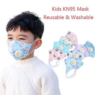1 Pc Máscara Facial Infantil Reutilizável E Lavável Kn95 Com Válvula (1)