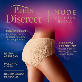 Calcinha Descartável Tena Pants Discreet Nude P/M 8 unidades (3)
