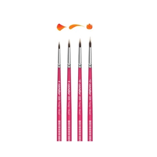 Pincel Confort Redondo Condor - Ref. 225 Rosa Pink para Unhas Alongamento em Gel