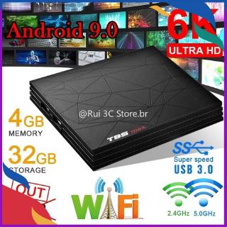 ✨ Cc ✨ T95 Max 4K Android Tv Box H6 Chipset 2 / 4G Ram 16 / 32 / 64G Rom Dupla Wifi Android 9.0 Media Player Inteligente