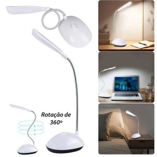 Luminária Mini Abajur de Mesa Dobrável Flexível Sem Led para Leitura à Noite e Escritório Home Office (1)