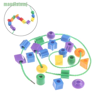 50pçs Brinquedos Infantis Geométricos Contas De Corda / Brinquedo Educativo