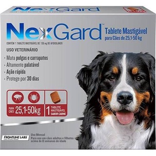 nexcard remédio contra carrapatos e pulgas anti-pulgas para cachorros de 25 a 50 kg