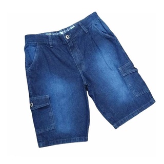 Bermuda masculina cargo jeans e sarja plus size