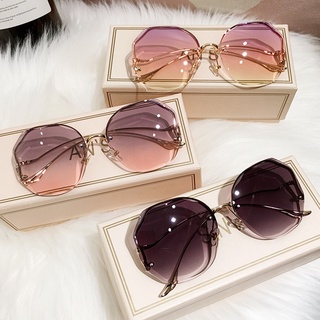 2021 Fashion Gradient Sunglasses Women Metal Curved Temples Sun Glasses Female UV400