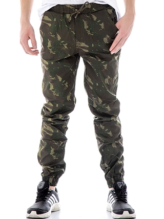 Calça masculina jogger sarja camuflada militar