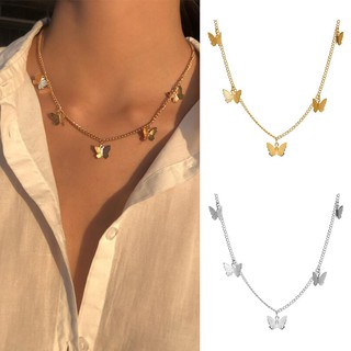 oneday Simple Necklace for Women with Butterfly Clavicle Chain