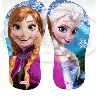 Chinelo Frozen Ana e Elsa Azul