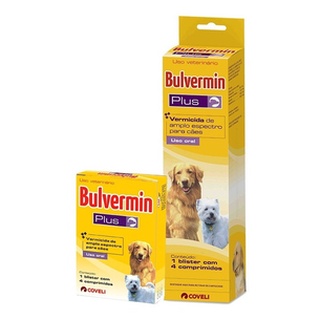 Bulvermin Plus Vermicída Cães Blister 4 Comprimidos Coveli - Vermifugo para cachorros