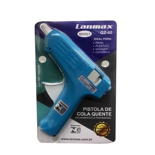 Pistola Elétrica De Cola Quente 13W Lanmax Aplicador Profissional Grosso + 2 Bastões de Cola Quente de Silicone Grossa 11mm