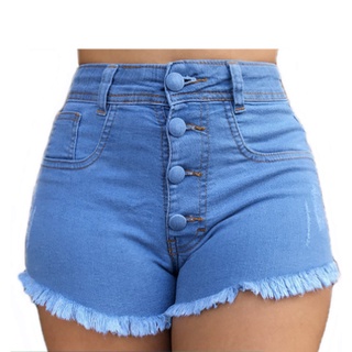 Short Jeans Moda Feminino Blogueira Cintura Alta Justo Lançamento PROMOÇÃO 2 (1)