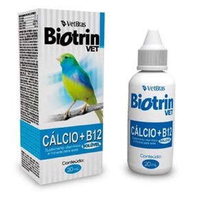 Biotrin Vet Cálcio + B12 20ml - Suplemento para Pássaros