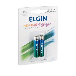 Pilha alcalina AAA pequena C/ 2 unidades- ELGIN ENERGY