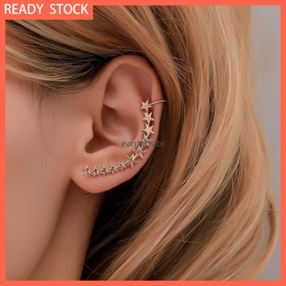 Forma de estrela Brincos de pino com punhos de orelha comprida Alfinetes de orelha simples Brincos de escalador joias / Star Shape Long Ear Cuffs Stud Earrings Simple Ear Cuff Pins Climbers Earrings Jewelry (1)