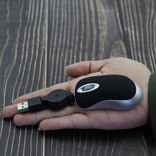 CHUYI Mini Mouse Portátil Com Cabo Retrátil USB Óptico De 1600 Dpi Para Computador (2)